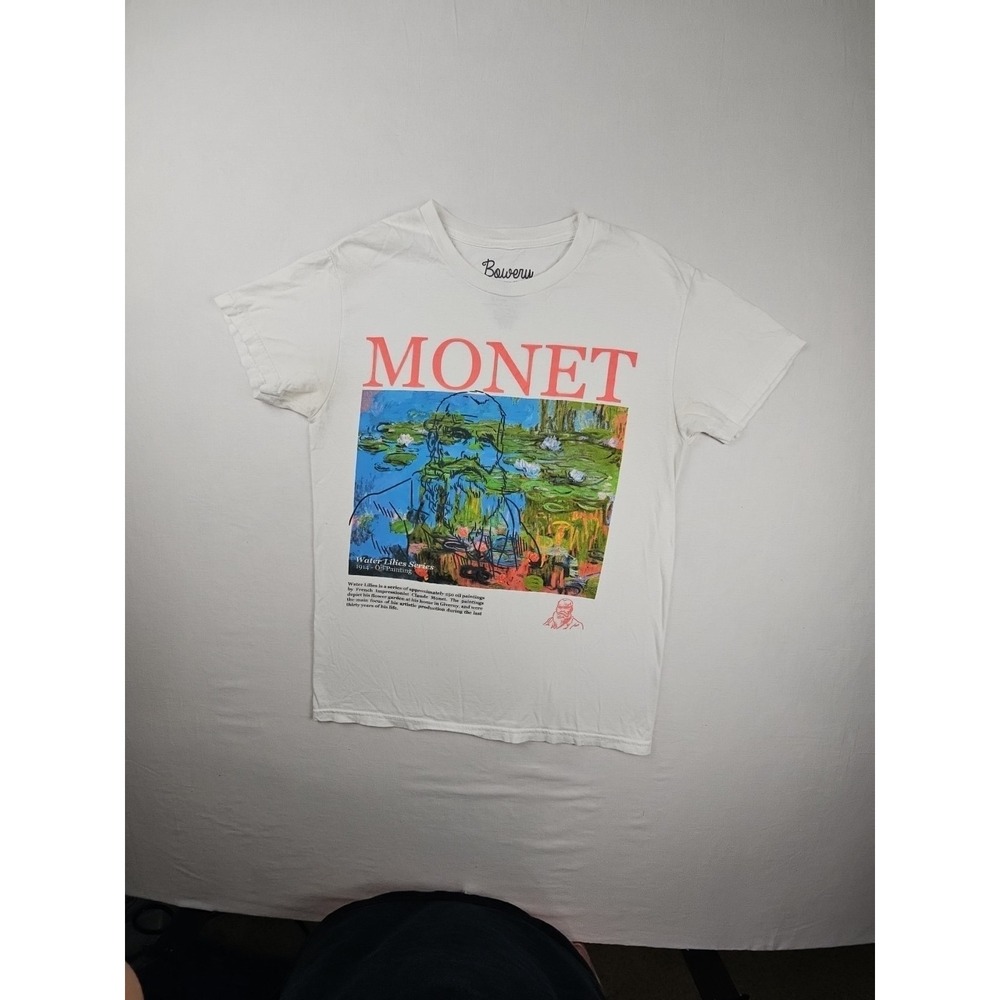 Bowery Supply Co. Monet Water Lilies Graphic Tee 100% Cotton Size Small - Picture 2 of 11